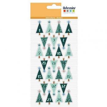 24‑Pack Artemio Woodsy Xmas Puffies XL Stickers – Multi‑Color Holiday Collection