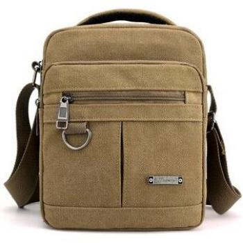 Mochila de Lona Caqui con Solapa