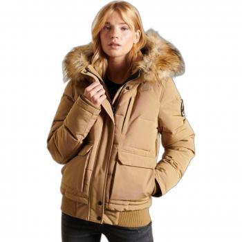 Chaqueta acolchada con capucha Superdry Everest marrón (XL)
