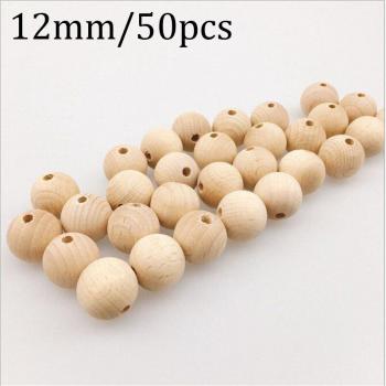 Natural Wooden Round Beads for DIY Baby Accessories (8-20mm)