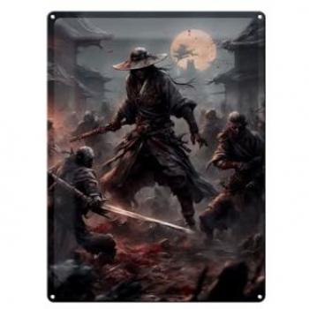 Zombiesamurai-Wanddeko 30×40 cm, Modell 03 – Femer GmbH