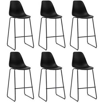 Ensemble de 6 chaises de bar en plastique noir