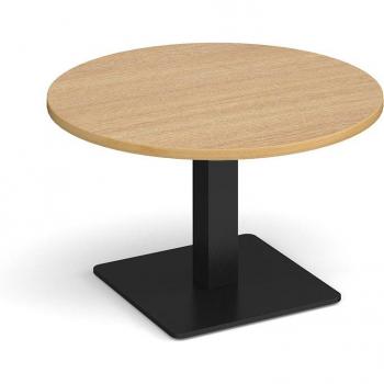 Brescia Circular Coffee Table with Flat Square Black Base 800mm