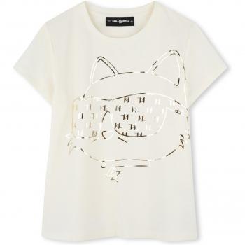 KARL LAGERFELD Kids T-Shirt mit glänzendem Choupette-Motiv