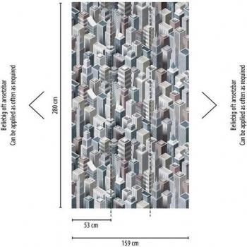 Profhome Architectural Vista Non-Woven Wallpaper
