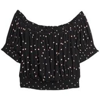 Crop Top à Manches Courtes Superdry Noir/Rose Taille 40