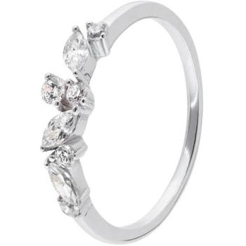 Trendor 68476 Stilvoller Zirkonia-Ring aus 333 Weißgold für Damen