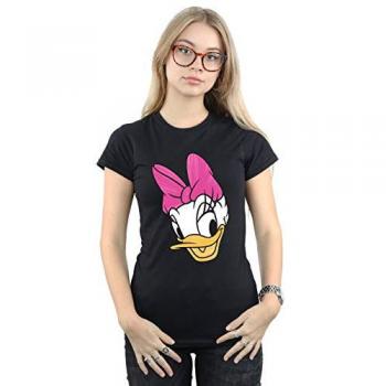 Women’s Daisy Duck Head Design Cotton Top – Black, XL