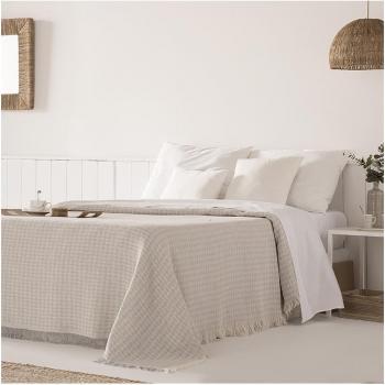 Ethere Plaid gris en coton avec motifs diamants 250x260