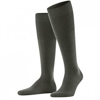 Virgin Wool Green Block Color Men’s Airport FALKE Knee‑Highs (Size 8-9)