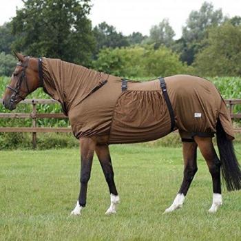 QHP Ekzemdecke mit abnehmbarem Bauchlatz (105 cm, Braun)