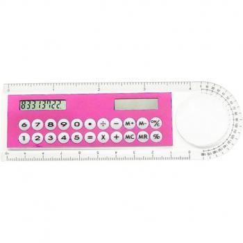 10cm Mini Solar Calculator with Ultra-thin Ruler and Magnifier