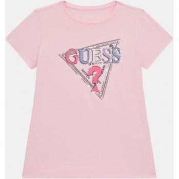 Guess Kids Glitter Triangle Logo Stretch Tee
