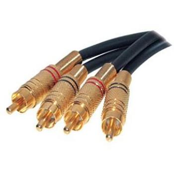 S/CONN 2x Metallcinchstecker Audio-Kabel, 50cm