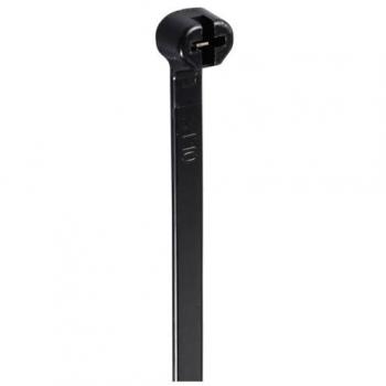 370mm Black Metal Barb Cable Ties with Latch UV-Proof 100 pcs