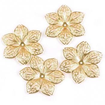 Flores Huecas de Metal para Creaciones de Joyería, Diámetro 43mm