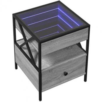 Table de salon LED Infinity sonoma gris 40x40x51 cm