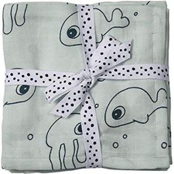 Done by Deer Pucktuch 2er-Set Sea Friends Blau