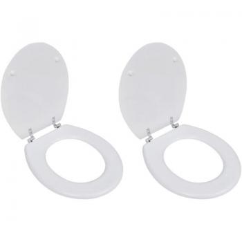 Couvercles et sièges de toilette Torana en MDF blanc (ensemble 2)