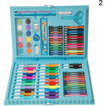 Juego de pintura 86 piezas para niños, pluma de color agua, lápices pastel y pincel
