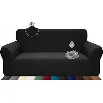 Housse de canapé stretch imperméable 4 places noir
