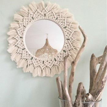 Macrame Wall Hanging with Mirror