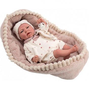 Giocheria Reborn Bambola con Culla e Accessori 40cm