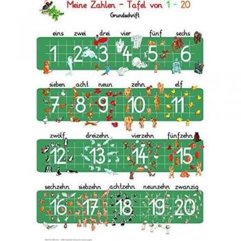 Meine Zahlen-Tafel von 1-20