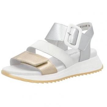 Rieker Gold Hook & Loop Sandals, Metallic Finish, Size 5