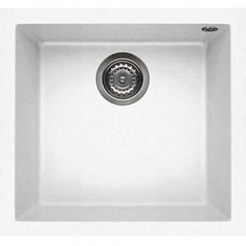 Lavello Sottopiano Elleci Quadra 102 1 Vasca Granitek Bianco 44x44