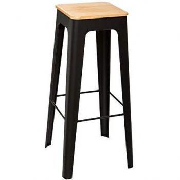 Créateur D'intérieur Atmosphera Sgabello da bar in metallo nero e legno