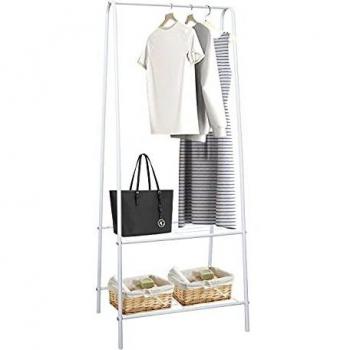 HOFLERA Clothes Rail with Metal Frame, 1.5m (White)