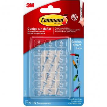 Clips Transparentes Adhesivos Command 20 Uds