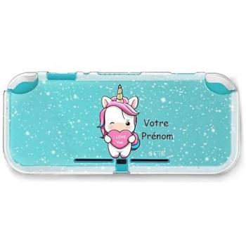 Coque Switch Lite Paillettes Licorne et Amour