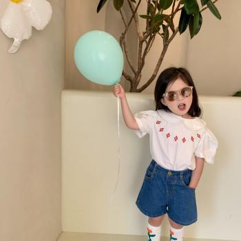 Floral Whimsy Kids’ Blouse, Sweet Girl’s Top, 1‑7 Years