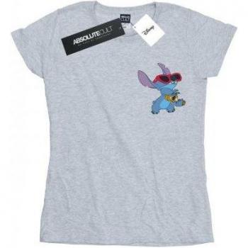 Damen T-Shirt Lilo & Stitch mit Gitarre Baumwolle