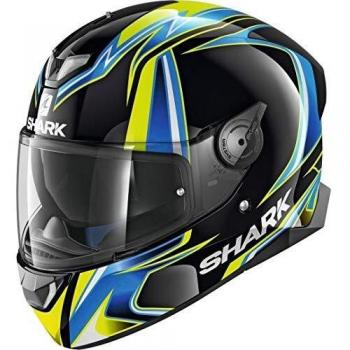 Gelb-blauer SHARK NC Damenhelm (XL) – Herrenmodell