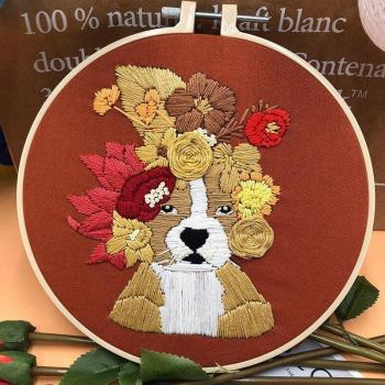 Ensemble complet de broderie et peintures décoratives avec motif de chiens cartoon