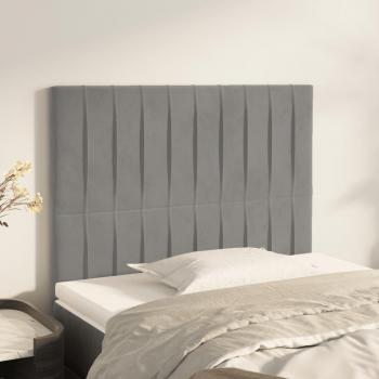 VidaXL 2er Set Kopfteil Hellgrau 100x5x78/88 cm Samt