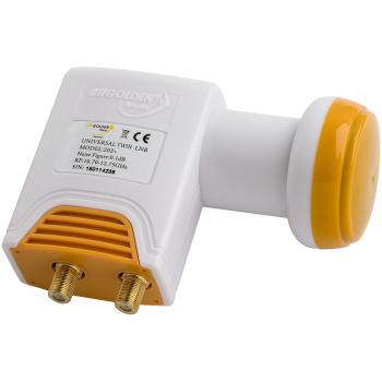 LNB Universel Twin Haute Gain Golden Media avec contacts plaqués or