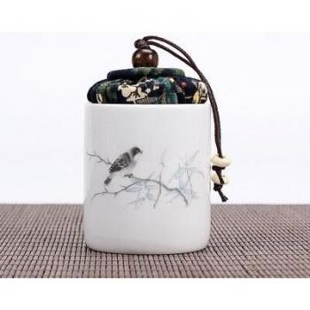 Sealed White Ceramic Sugar Storage Jar