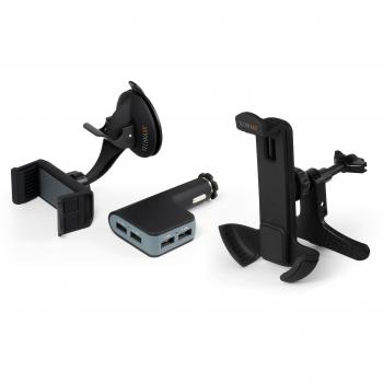 Technaxx Smartphonehouder met 4 USB-autolader