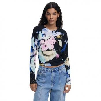 Desigual Pullover JERS_NENUFAR_LACR 25WWJF46 Blu XL