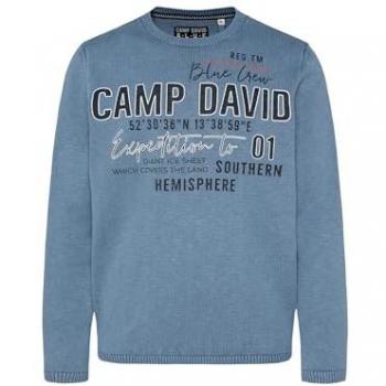Männerpullover CAMP DAVID Größe M, rundhalsig, blau