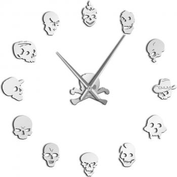 DIY Skull Acrylic Mirror Clock
