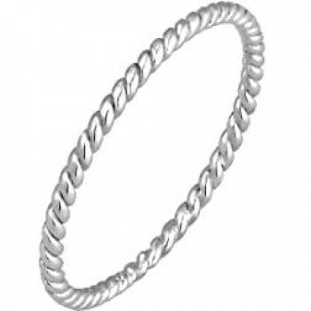Elli Premium Fingerring Twisted Gedreht Basic Minimal Look 585 Weißgold