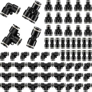 Push to Connect Air Line Fittings Set 60 Pieces