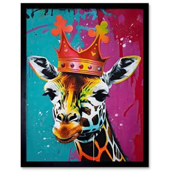 Modern Giraffe King Queen Wall Piece