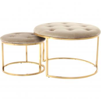 Hocker Set Becky 825, taupe und gold