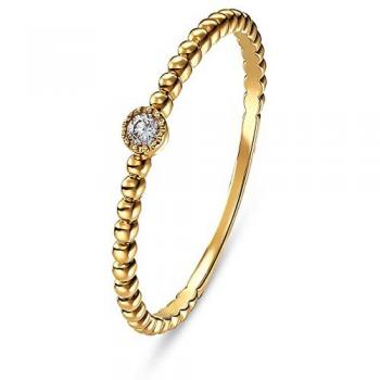 Damenring 375er Gelbgold mit 1 Diamant